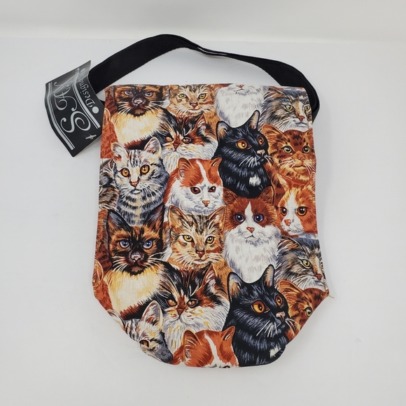 Sax Designer tote Cat themed fabric lunch bag Lined bag with strap New w… - Picture 4 of 9